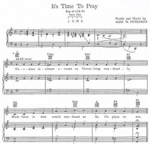 "It's Time to Pray"  vocal solo arrangement